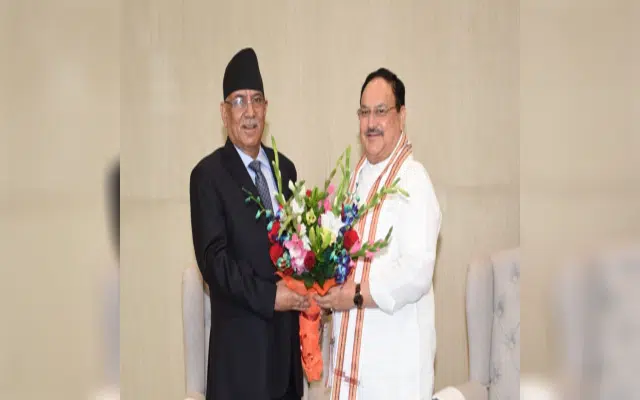 : Former Prime Minister of Nepal Prachanda met JP Nadda. Nadda