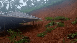 Heavy rain landslides, house demolished