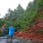 Landslide in Saradka: Bike rider escapes unhurt