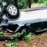 Car overturns after losing control