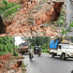 Belthangady: Road collapses at Kashibettu