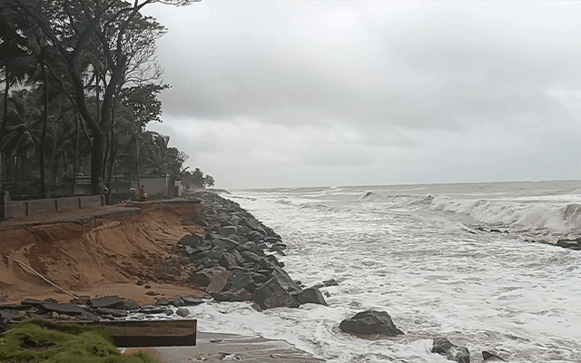 Mangaluru: Sea erosion triggers waves with fear of oil spill in Battappadi