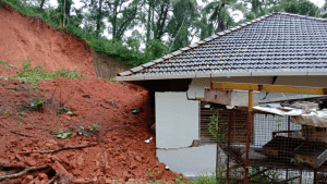 Heavy rain landslides, house demolished