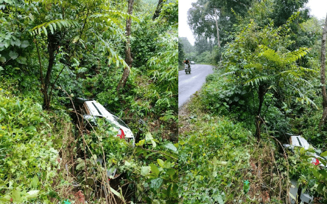 Belthangady: A car fell into a gorge at Kapu in Mundaje village.