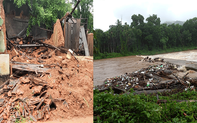 Due to heavy rains, waste filled up in Kindi dams in the taluk