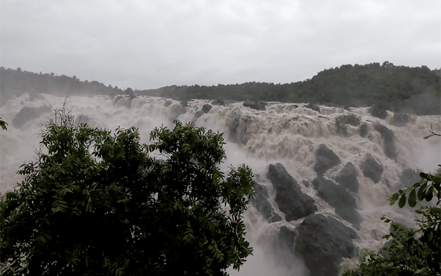 Shimsha Falls created in Mandya due to heavy rains!