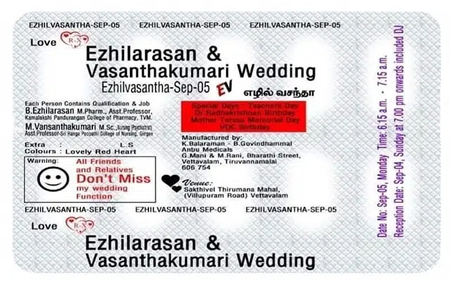 Here's a unique kind of wedding invitation card.