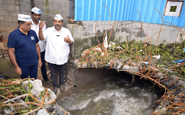 Bengaluru: Prithvi Reddy, Bhaskar Rao led by AAP to inspect flood-hit areas