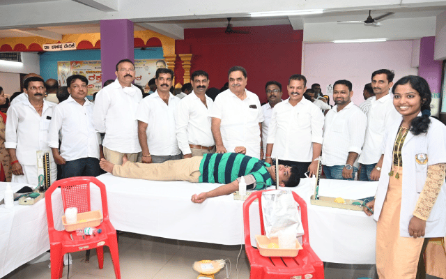 Blood donation camp on the occasion of B Ramanath Rai's birthday