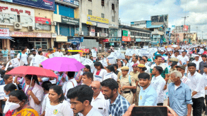 Shimoga: Foot march for brotherhood and peace