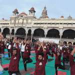 Mysuru: Yoga demonstration at Palace premises