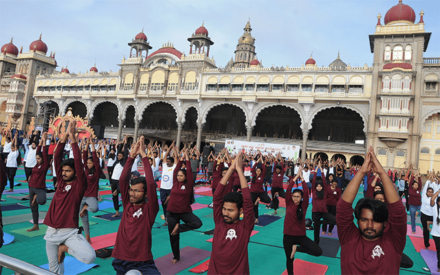Mysuru: Yoga demonstration at Palace premises