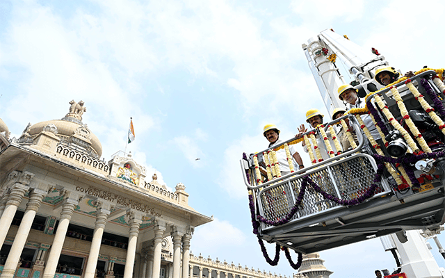 Bengaluru: Fire and Emergency Services Department launches 90-meter aerial platform ladder