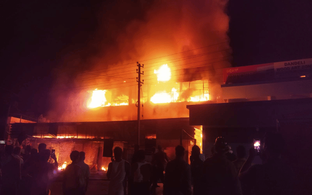 Fire breaks out, crores of rupees lost Burning of furniture