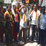 Srirangapatna: Mandya Rakshana Vedike activists stage protest against rape