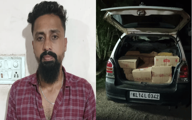 One arrested for smuggling illicit liquor in car