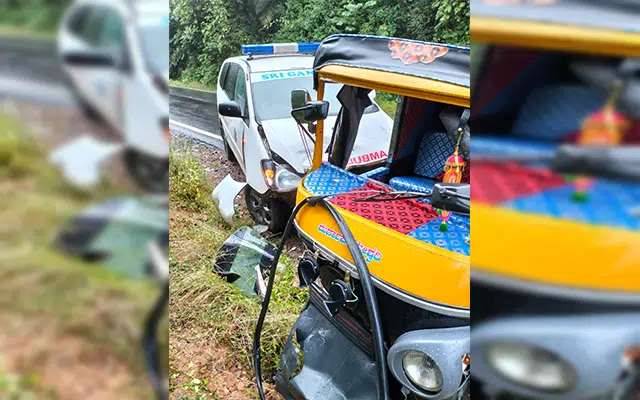 Belthangady: Ambulance collides with auto-rickshaw at Charmadi Ghat turn