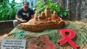 Manipal: World AIDS Day-2022, sandstone artwork created