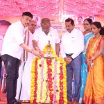 J.C. Madhuswamy lays foundation stone for the construction of a bridge in Bantwal