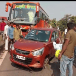 Mangaluru: Car collides with a bus