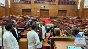 Belagavi: Speaker Raghunathrao Malakapure inspected the arrangements made at the Parishad hall.