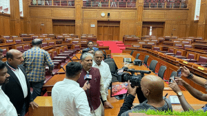 Belagavi: Speaker Raghunathrao Malakapure inspected the arrangements made at the Parishad hall.
