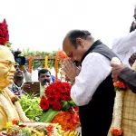 Bengaluru: Dr. B.R. CM Bommai pays floral tributes to Ambedkar statue