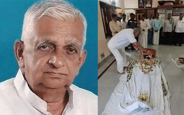 Karwar: Minister Hebbar pays last respects to NS Hegde