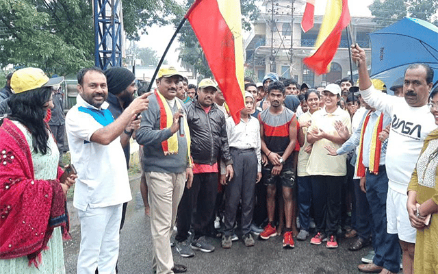 Marathon successful amid rain in Mandya