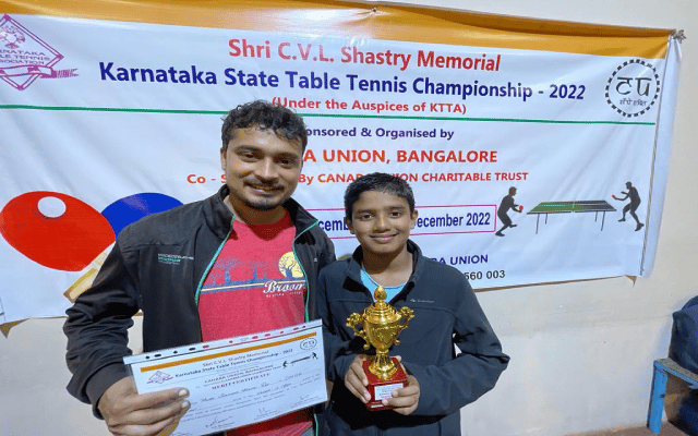 Shashank Keshav Rao is the champion in table tennis