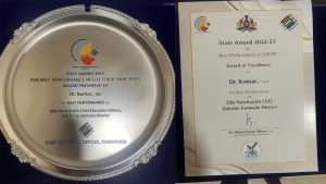 mangaluru-dr-kumar-wins-state-level-award-in-zilla-panchayat-ceo-category