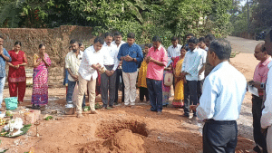 Surathkal: Bharat Shetty performs bhoomi pujan for Indira's new house after fire breaks out