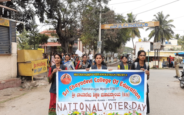 A voter awareness jatha by Chhayadevi Educational Institution