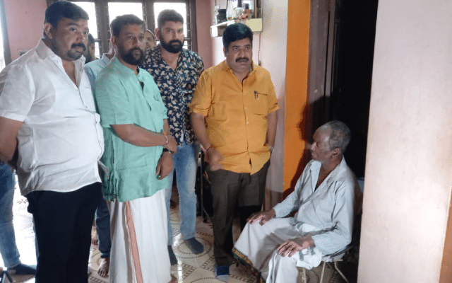 MLA Kamath visits Purushottam Poojary's house