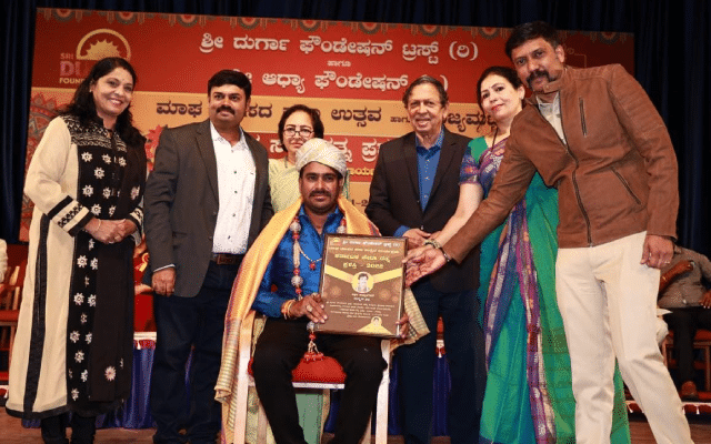 Mysuru: Vikrama Iyengar conferred with Karnataka Seva Ratna Award