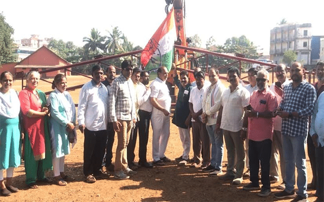 Udupi: Construction of 'Prajadhvani Yatra' conference begins