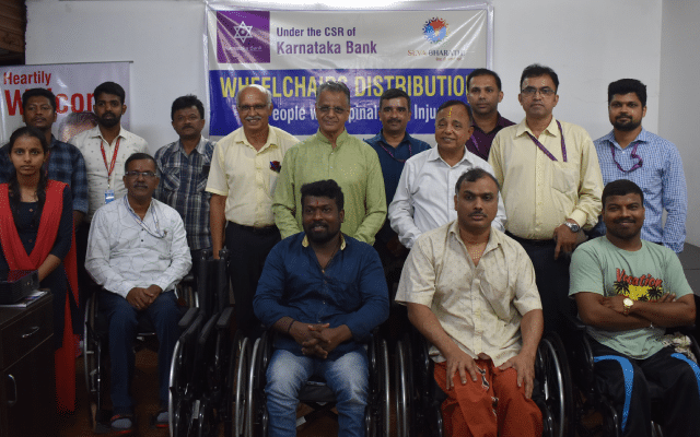 Distribution of Wheelchairs for Divyangs under Karnataka Bank CSR