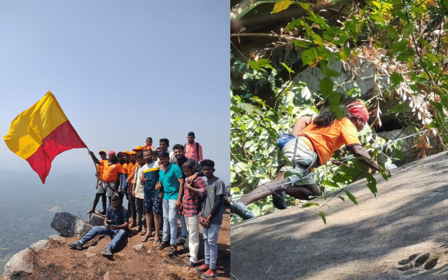 Belthangady: Jyothiraj climbs 1700-feet-high gadai stone in two hours