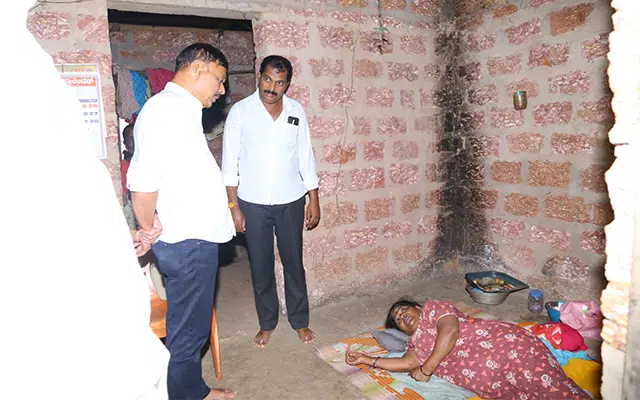 MLA Rajesh Naik visits ailing woman's house