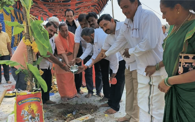 Bhoomipujan for construction of community hall at a cost of Rs.45 lakh