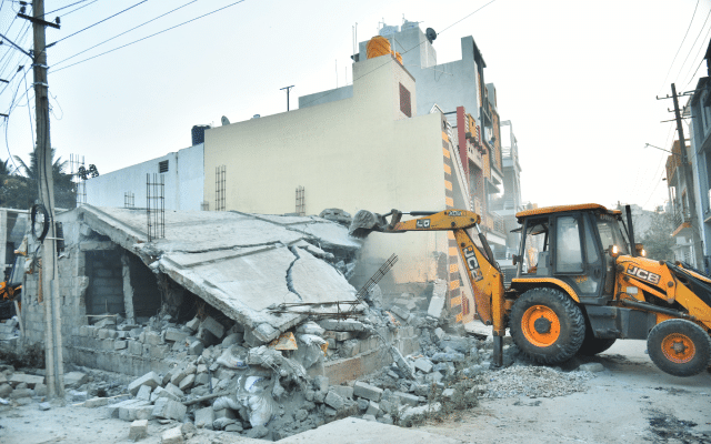 Illegal building demolished in Mysuru