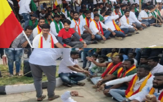 Hassan: Pro-Kannada organisations stage protest against toll chaos