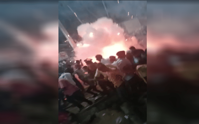 Fireworks burst at a temple in Mundkur, several injured