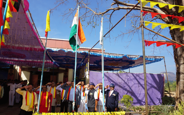 Sahitya Sammelan at Ujire: National flag hoisting