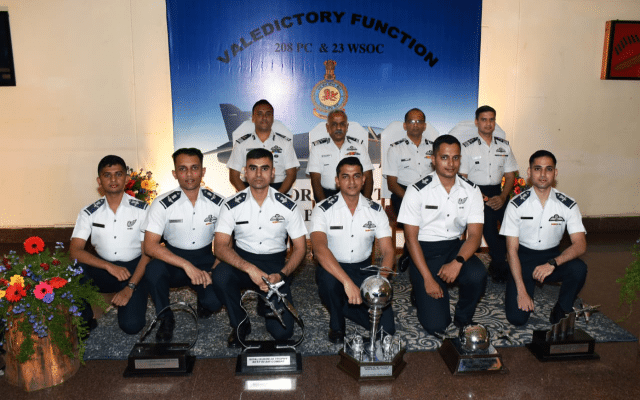 Valedictory ceremony of pilot and weapon systems training course at Air Force Base, Bidar