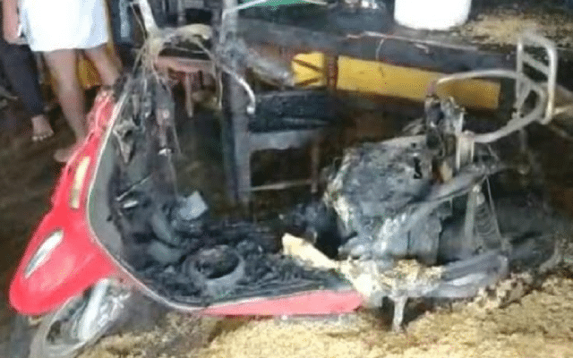 Mandya: An electric bike that was put on a charge explodes
