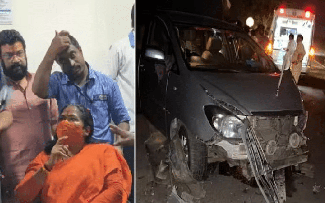 Union Minister Sadhvi Niranjan Jyoti's car met with an accident in Vijayapura