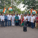 Udupi: District Congress protests against Rahul Gandhi's disqualification at Ajjarkadu