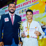 Muhammed Hafeel Kata wins first place in Karate Championship