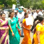 Nanjangud: Officers and staff, dressed in traditional attire, took to the streets.